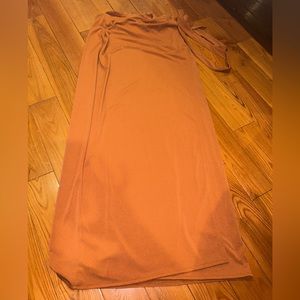 Rust orange maxi wrap skirt